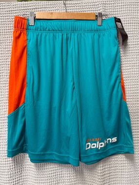 NEW Logo Athletic Miami Dolphins NFL Team Aqua & Orange Men's Athletic Shorts